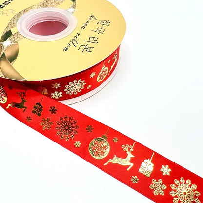 Ribbon Printed Christmas Design Decoration Gift Packing