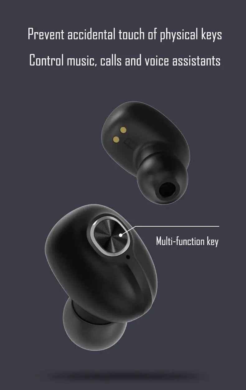 TWS Bluetooth Earbuds Waterproof Bluetooth 5.1 Headset Noise Cancelling Wireless - Anti Spier 