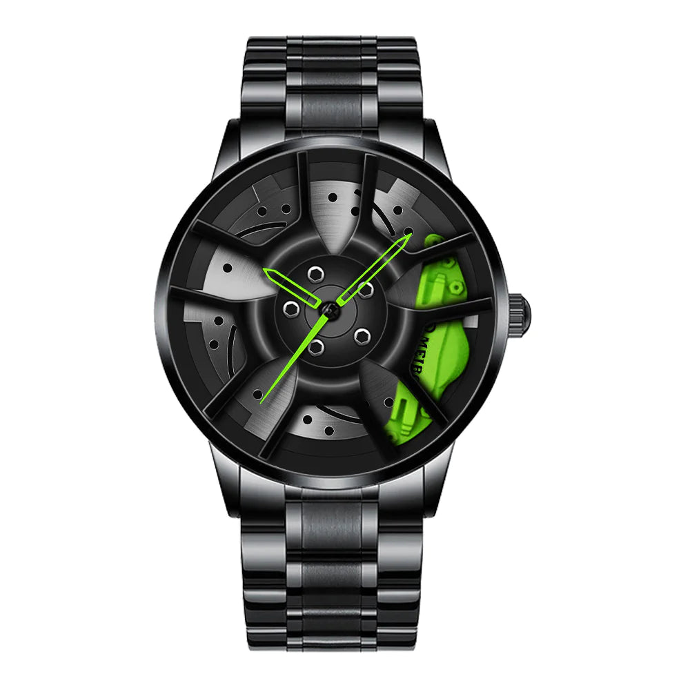 Men's Vacuum Plating Wheel Style Quartz Watch