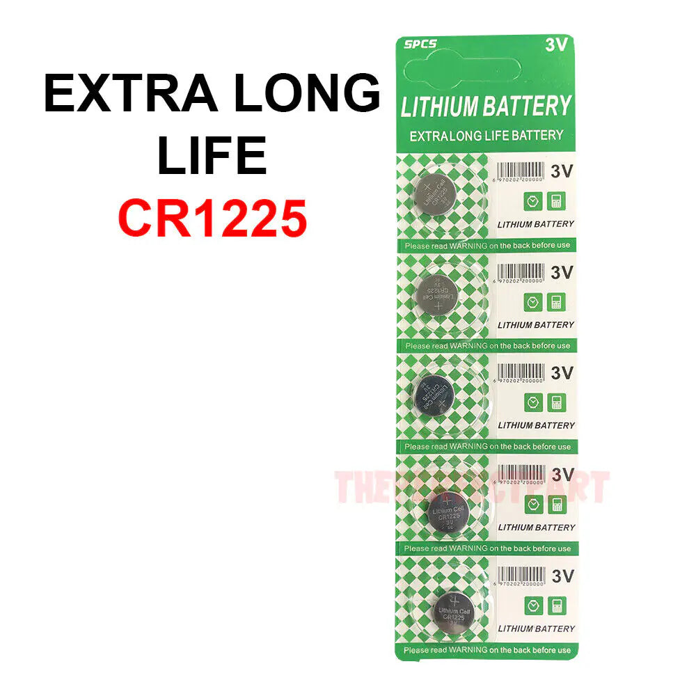 5 PCS New Lithium Battery 3V CR1225 /CR 1225 Button Cell Watch EXTRA LONG LIFE