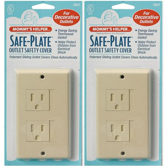 Safe-Plate Outlet Cover - Multipack - Almond 2 Count
