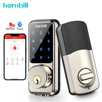 Hornbill Smart Front Door Lock Deadbolt Keyless Entry Locks Electronic Digital Keypad Bluetooth Security For Home Office Airbnb