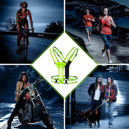 LED Reflective Running Vest,Adjustable Elastic Running Safety Gear LED Light Up Vest Perfect for Running,Walking,Cycling