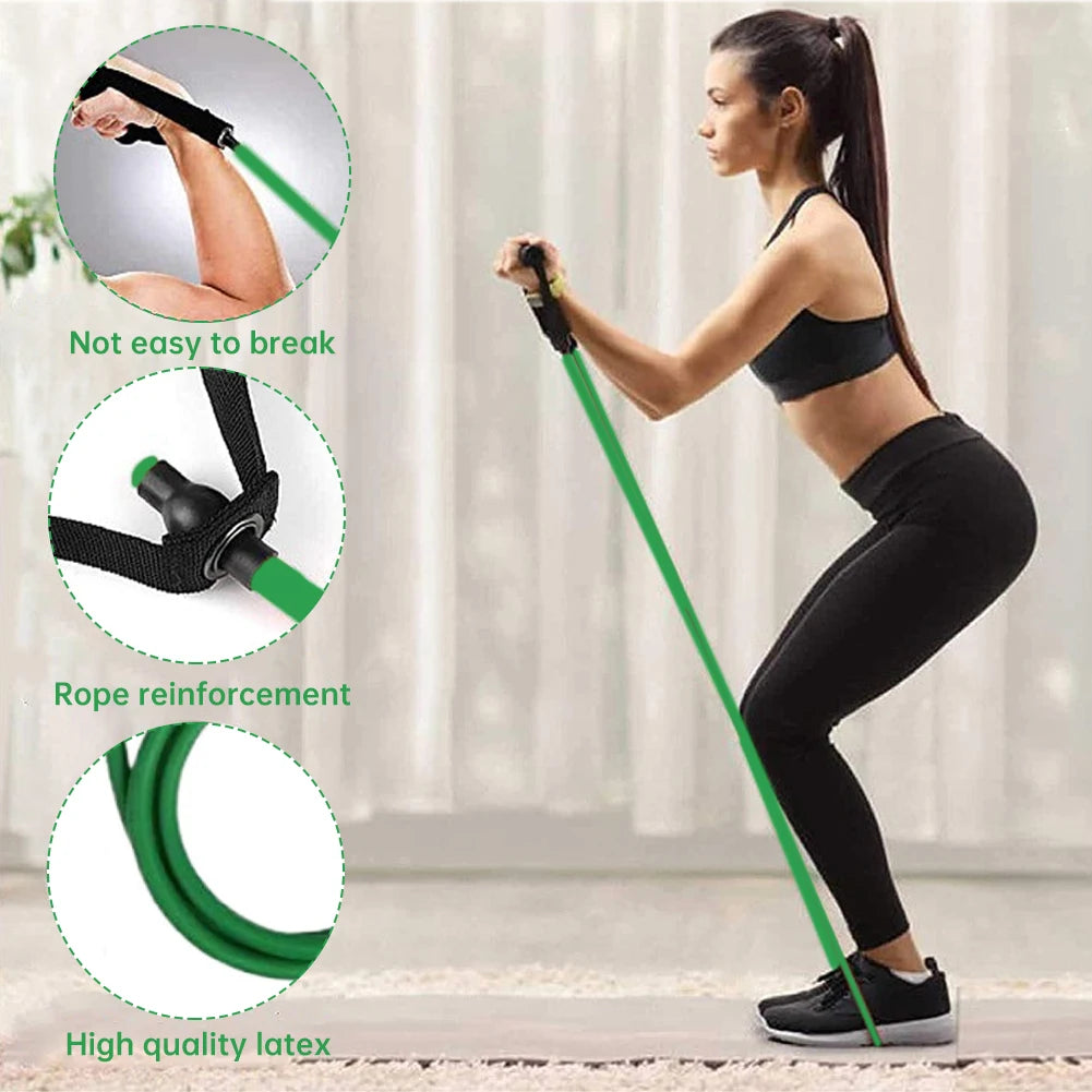 120cm Women Men Portable With Handles Professional Body Building Training Fitness Latex Stretch 20-25ib Home Gym Resistance Band