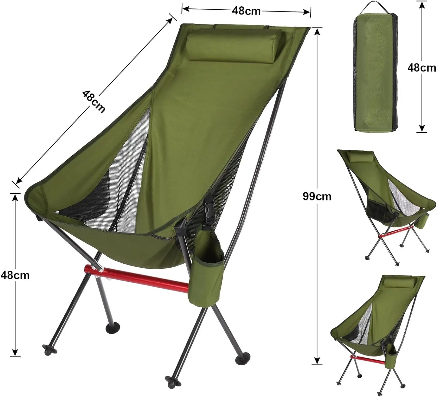 Outdoor Camping Ultralight Folding Chair Travel Chair Fishing BBQ Hiking Strong High Load 150kg Beach Oxford Cloth Fishing Chair