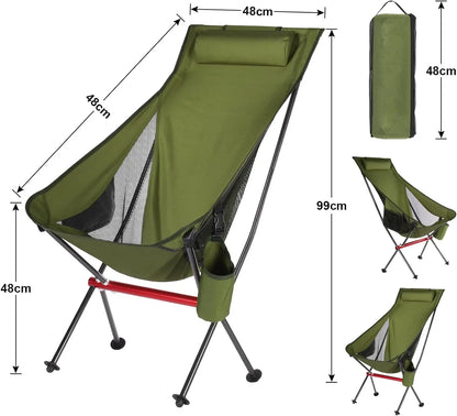 Outdoor Camping Ultralight Folding Chair Travel Chair Fishing BBQ Hiking Strong High Load 150kg Beach Oxford Cloth Fishing Chair