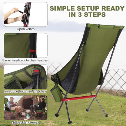 Outdoor Camping Ultralight Folding Chair Travel Chair Fishing BBQ Hiking Strong High Load 150kg Beach Oxford Cloth Fishing Chair