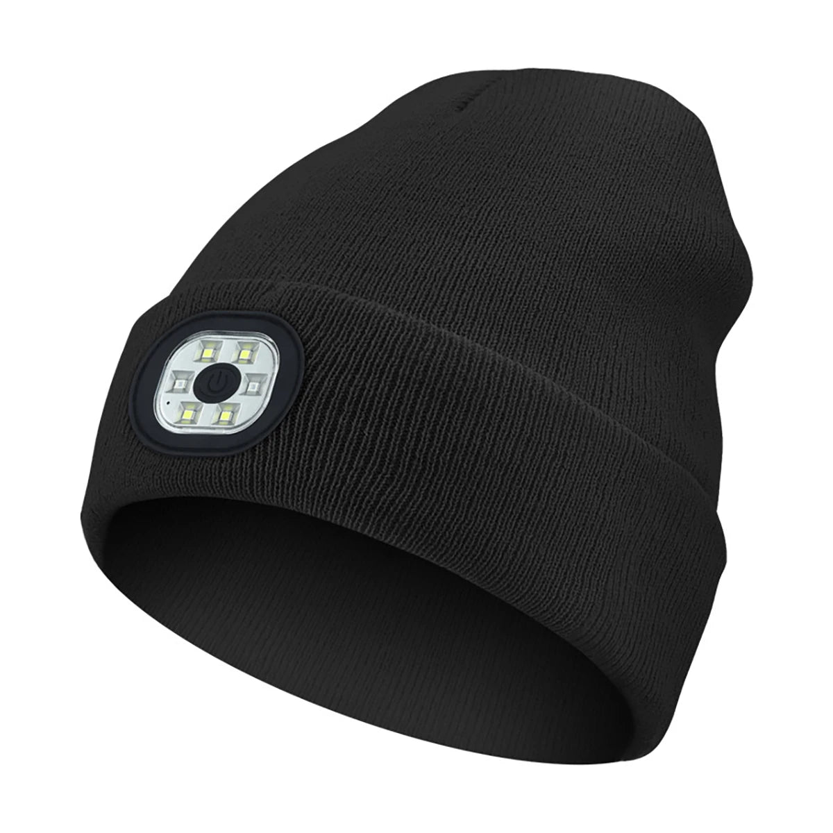 LED Beanie with The Light Unisex USB Rechargeable Headlamp Winter Knitted Cap Gifts For Men Dad Father USB Rechargeable Caps