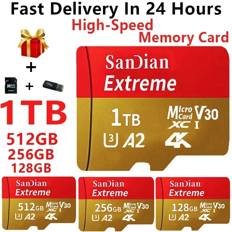 Original SD Card 2TB Large Capacity Memory Card 1TB Micro Mini TF Card 64GB High Speed Flash Card 32GB For PC/Desktop/Mac/Camera