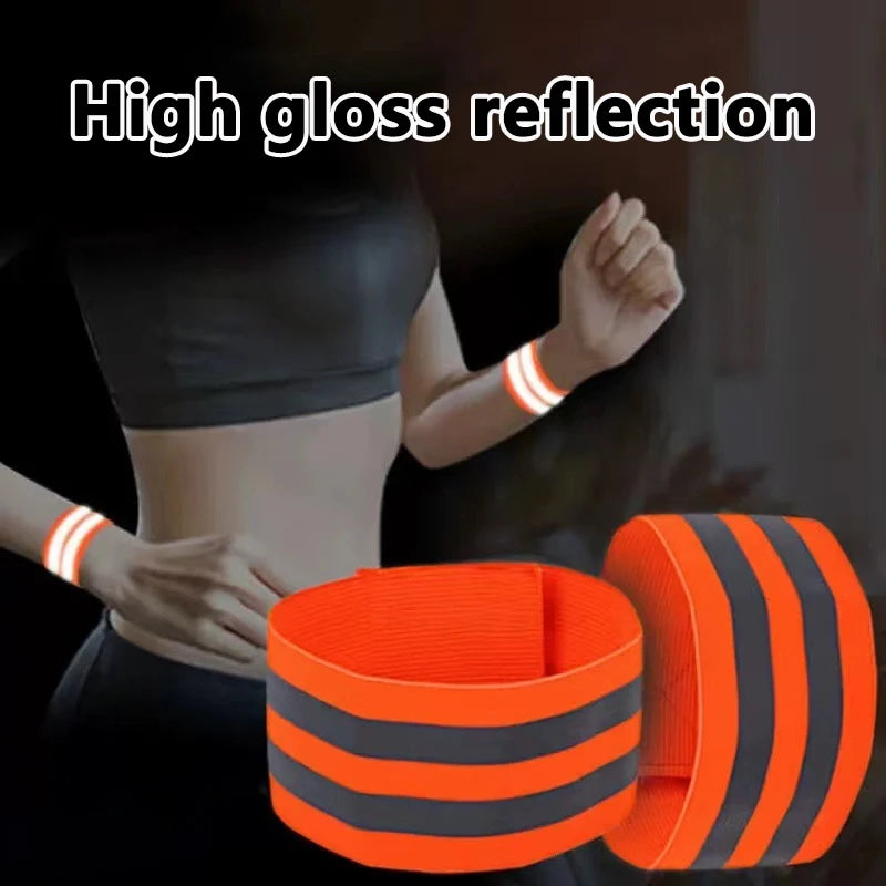 2Pcs Night Running Reflective Arm Bands For Wrist Ankle Leg LED Reflector Armband Night Cycling Safety Light Tape Led  Strap