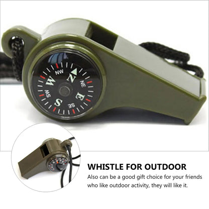 3 Pcs Compass Whistle Rescue Multifunction Camping Outdoor Survival Thermometer