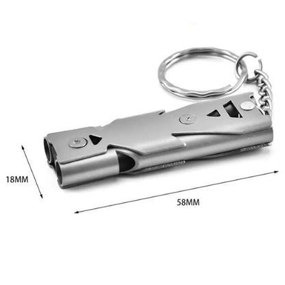 1Pcs Double Pipe Whistle Pendant Keychain High Decibel Portable Outdoor Survival Emergency Camping Tool Multifunction Whistle