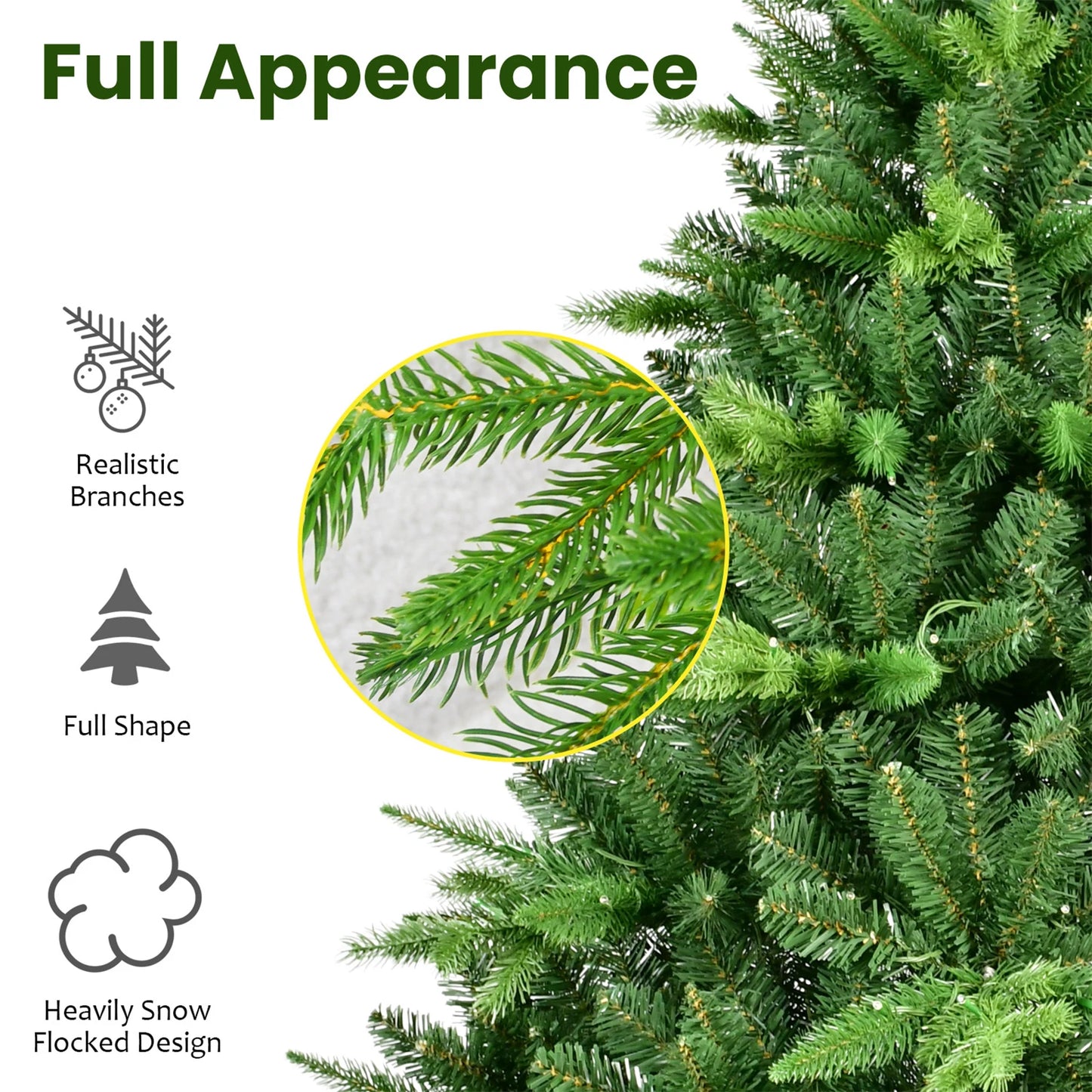 5ft / 6ft / 7ft Pre-lit Artificial Christmas Tree Automatic Open PE/PVC Mixed Flocking Xmas Tree LEDS Lights Xmas Ornaments