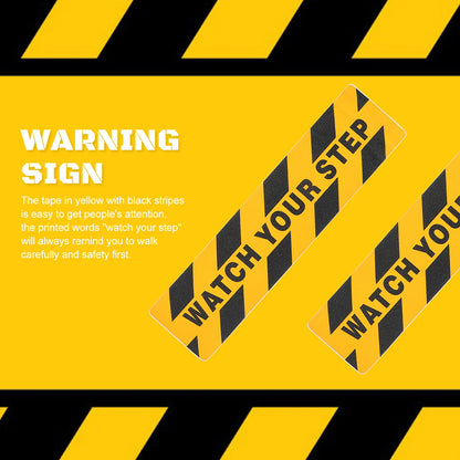 2 Pcs Sticker Red Reflective Tape Warning The Sign Safety Stickers Floor Adhesive Watch Your Step