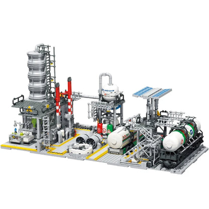 City Street View Building Blocks Natural Gas Storage Center Laboratory Transport Station 3 In 1 Assembly Model Bricks Kids Toys