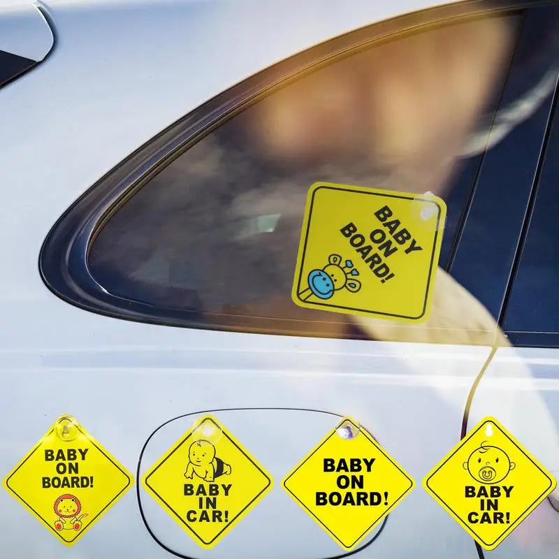 Baby On Board BABY IN CAR PVC Stickers Safety Reflective Tuning Cartoon Window Decals Automobiles Personalized Ornaments