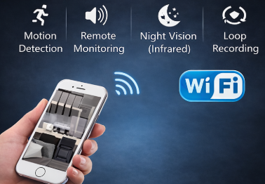 WIFI Wireless Wearable Body Micro Camera Motion Sensor Video Voice Recorder Home Security Camcorders, Webcam Built in Battery