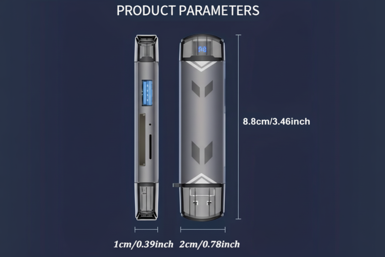 6-in-1 USB High-speed Transfer 5Gbps Rate Card Reader, Type-c Plug And Play