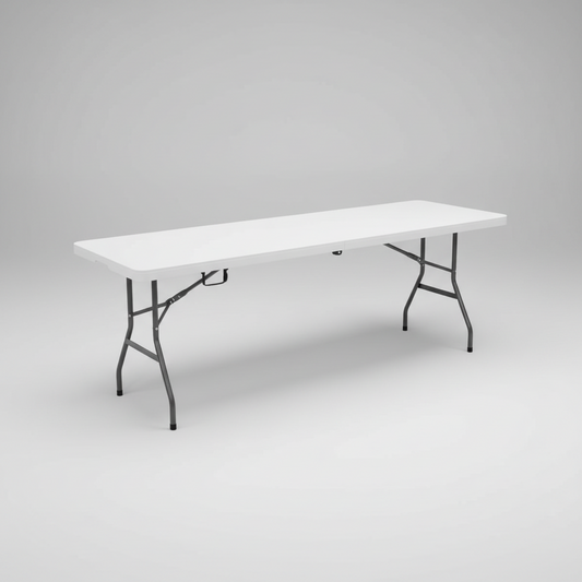 3/4/6/8ft Fold-in-Half Adjustable Folding Table Portable