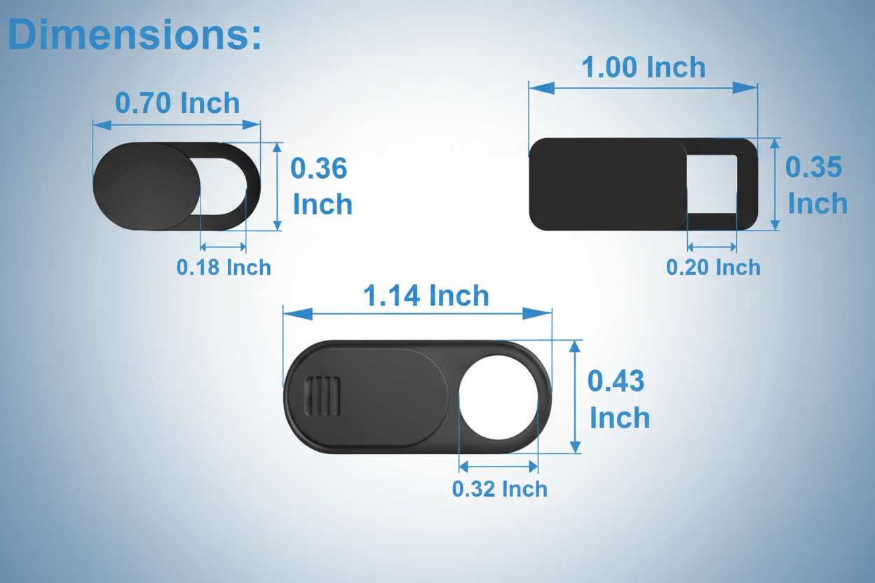 Universal Webcam Cover Slide, Ultra-Thin Camera Cover for Laptops, PC, Android and Apple Devices 0.022in Thick Web Blocker for Privacy and Security by Anti Spier