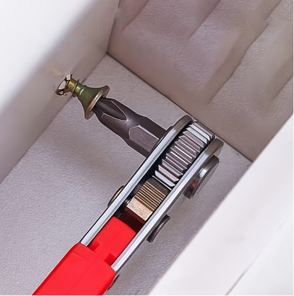 20pcs Multi-functional Wrench Set: 36-tooth Ratchet, Screwdriver Sockets, 1/4" Hex Shank, Narrow-space for Home/industrial/scientific Use. Ergonomic Anti-slip PVC Handle