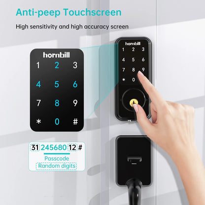 Hornbill Smart Front Door Lock Deadbolt Keyless Entry Locks Electronic Digital Keypad Bluetooth Security For Home Office Airbnb