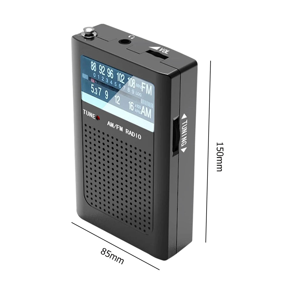 Pocket Radios Built-in Antenna Battery Operated AM FM Radio with Loud Speaker Dual-channel Stereo for Elderly Gifts