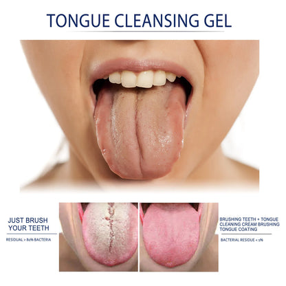 Tongue Cleansing Gel Tongue Coating Removal Kit Removing Thick White Tongue Coating,Balance Flora Freshing Breath Oral Care Tool