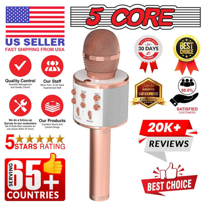 5Core Wireless Karaoke Microphone Bluetooth Mic Portable Handheld Microfonos Inalambricos