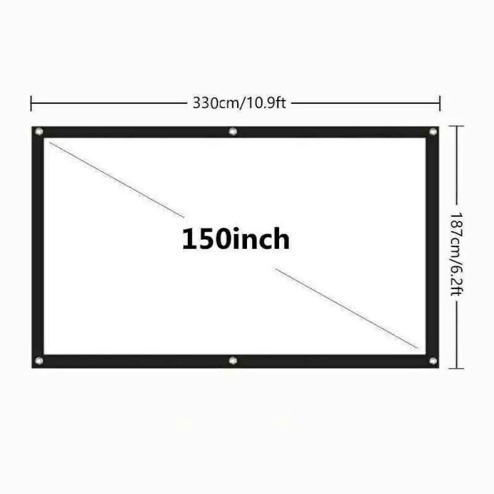 Portable Foldable Projector Screen 16:9 HD Outdoor Home Cinema Theater 3D Movie