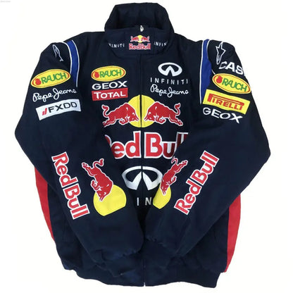 F1 Motorcycle Racing Jacket with Vintage Embroidery