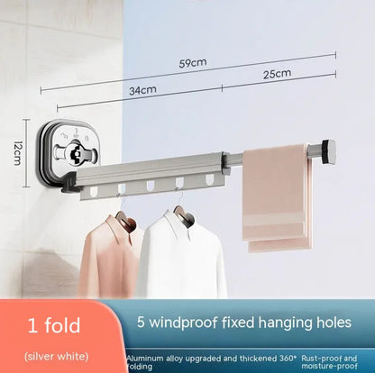 Retractable Aluminum Suction Cup Clothes Hanger