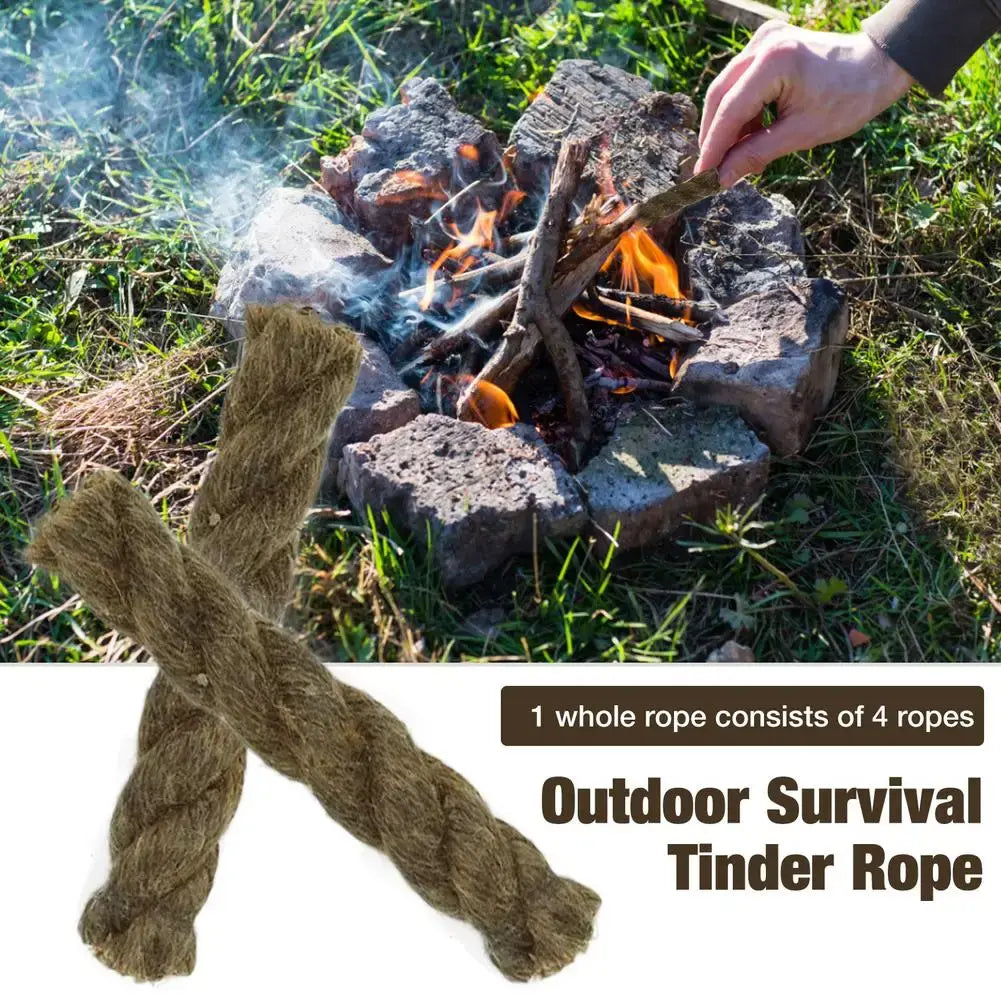 Tinder Rope Survival Fire Starter Waterproof Wax Rope For Hiking