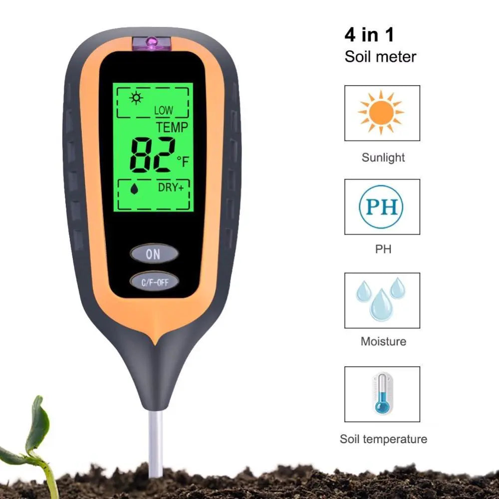 Soil Moisture and pH Meter Testing Instrument