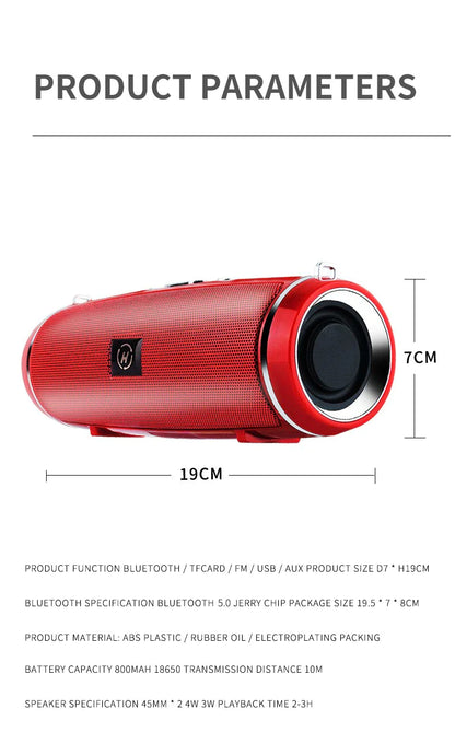 Bluetooth 5.1 Speaker Wireless Waterproof Outdoor Stereo LOUD Bass USB/TF Strap - Anti Spier 