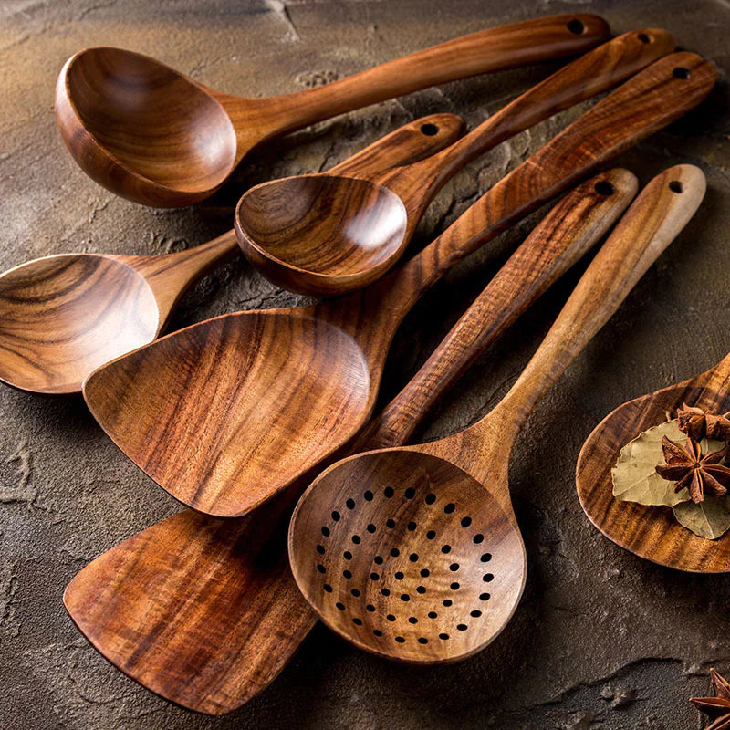 Essential Non-Stick Cookware & Wooden Spoon Set