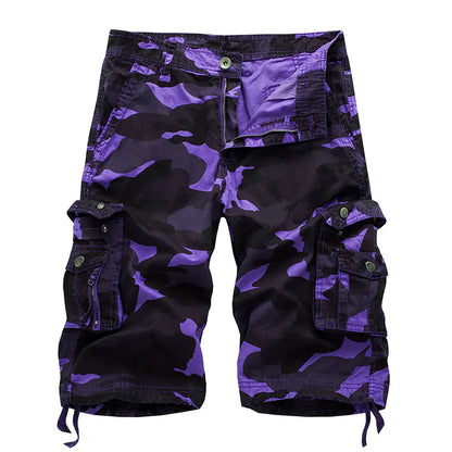 Men's Plus Size Camouflage Multi-pocket Overalls Shorts