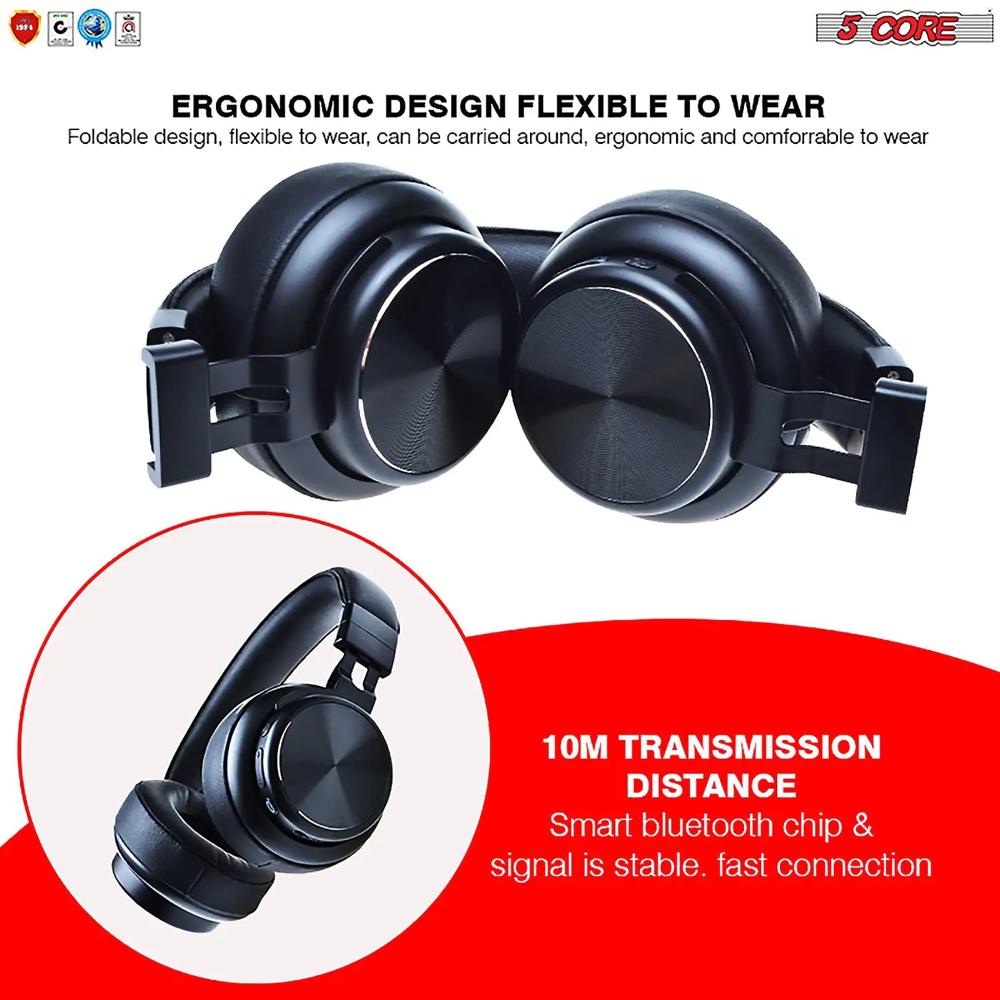 5Core Bluetooth Headphones Wireless Noise Cancelling Audifonos Inalambricos - Anti Spier 