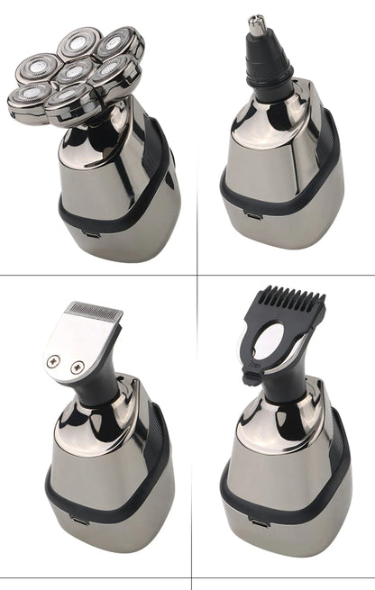 7D Cordless Shaver Hair Trimmer Men’s 5-In-1 Electric Head Shaver Razor Men Wet - Anti Spier 