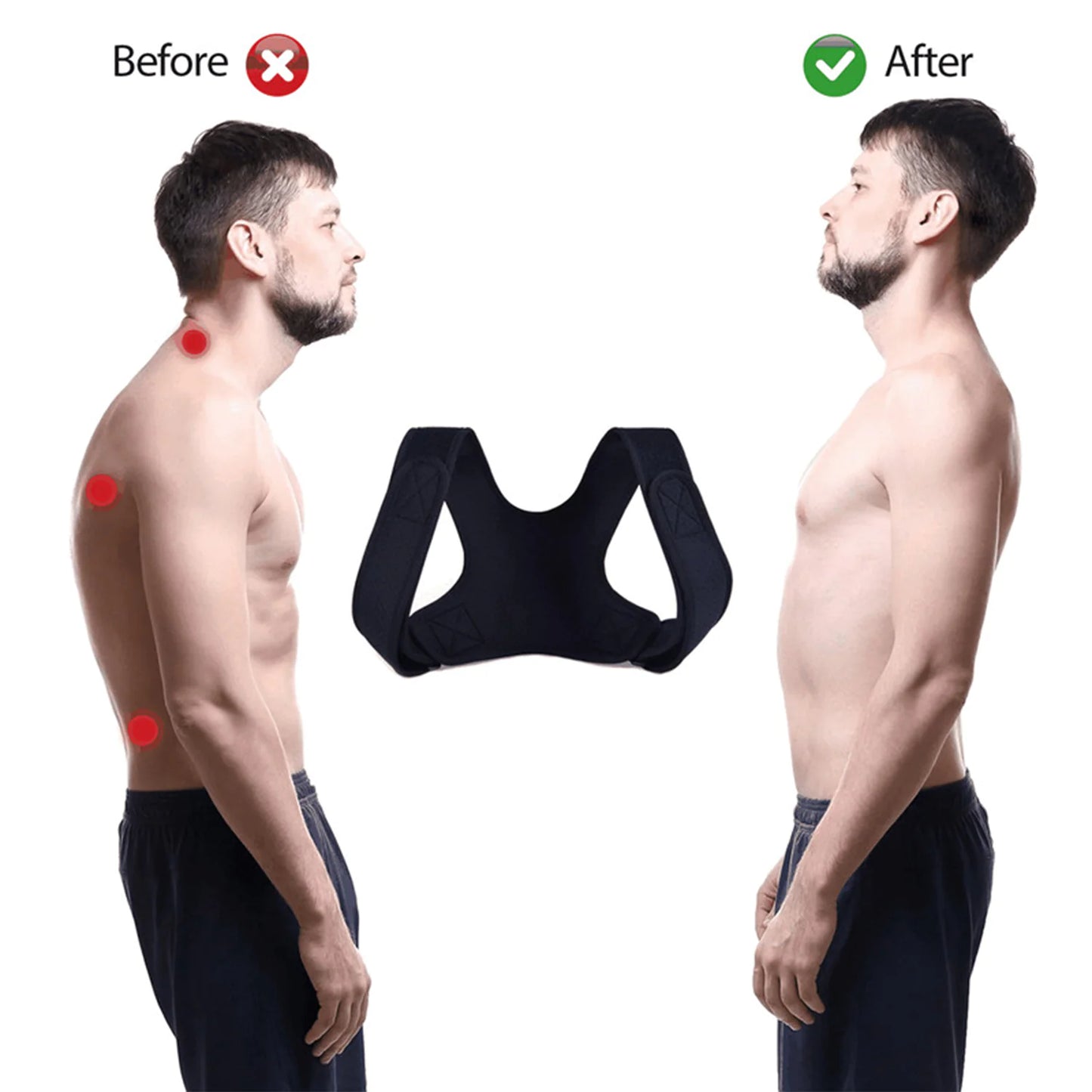 Adjustable Posture Corrector Back Shoulder Support Correct Brace Belt Men Women - Anti Spier 