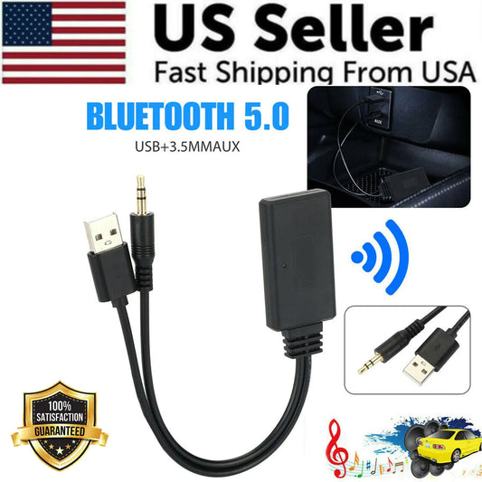 2 In 1 USB Bluetooth 5.0 Transmitter Receiver Adapter Wireless For PC Car Kit - Anti Spier 