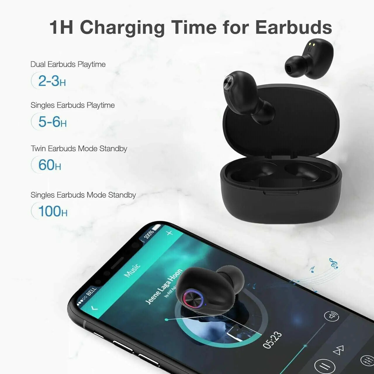 TWS Bluetooth Earbuds Waterproof Bluetooth 5.1 Headset Noise Cancelling Wireless - Anti Spier 