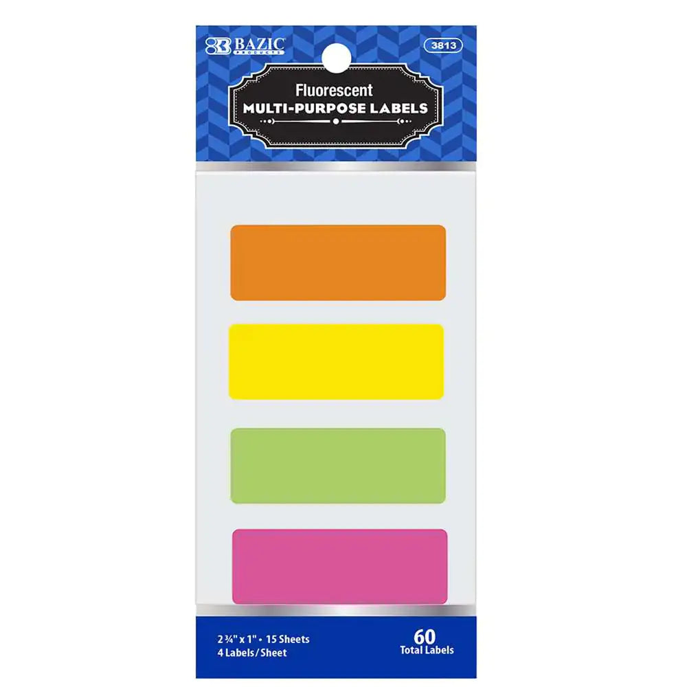 Fluorescent Multipurpose Label 2 3/4″ X 1″ (60/Pack)