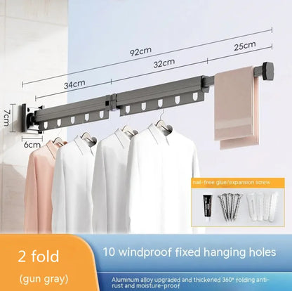 Retractable Aluminum Suction Cup Clothes Hanger