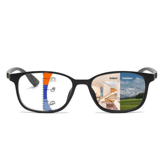 Photochromic Multifocus Reading Glasses TR90 Blue Light Blocking Sunglasses Lightweight Progressive Multifocus Men
