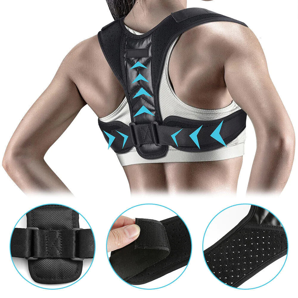 Posture Corrector Adjustable Back Brace Shoulder Support Clavicle Belt Men Women - Anti Spier 