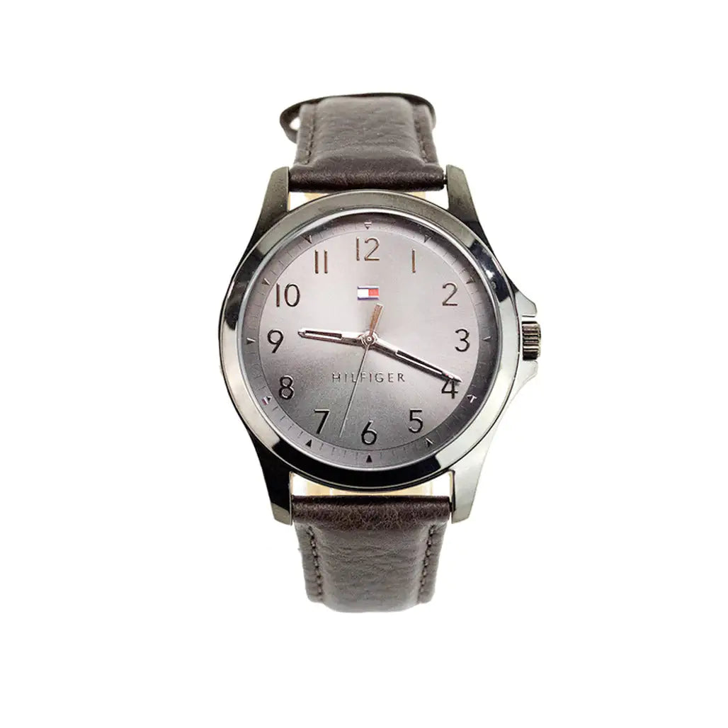 Tommy Hilfiger The Essentials Brown Strap Grey Dial Watch - Anti Spier 