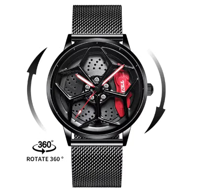 Car Wheel Hub Quartz Watch - Military Sport Design