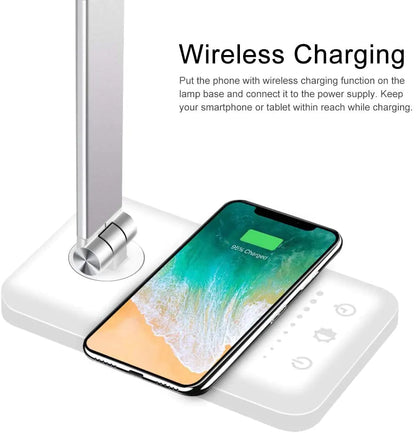 5 Lighting Mode LED Desk Lamp + Wireless Phone Charger