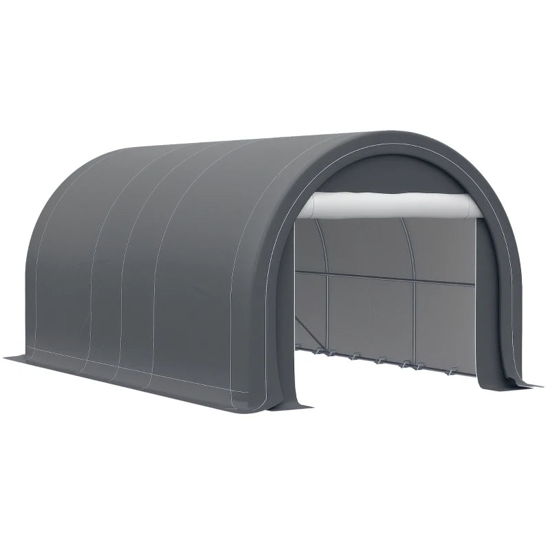 Outsunny 10' x 16' Carport, Heavy Duty Portable Garage Storage Tent with Large Zippered Door, Anti-UV PE Canopy Cover for Car, Truck, Boat, Motorcycle, Bike, Garden Tools, Outdoor Work by Dropsure